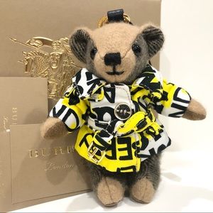 Thomas Bear Print Trench Bag Charm Keyring